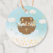 Noah's Ark Cute Animals Boy Baptism Christening Bedankjes Labels (Achterkant)