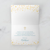 Noah's Ark Cute Animals Boy Baptism Christening Bedankkaart (Binnen)