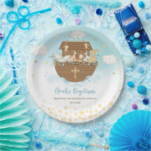 Noah's Ark Cute Animals Boy Baptism Christening Papieren Bordje (Feest)