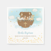 Noah's Ark Cute Animals Boy Baptism Christening Servet (Voorkant)