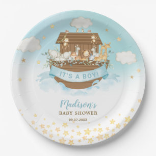Noah's Ark Cute Animals Boy Birthday Baby shower Papieren Bordje