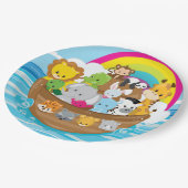 Noahs Ark Cute Animals Toddlers Fun Design Papieren Bordje (Gekanteld)