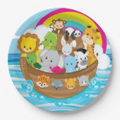 Noahs Ark Cute Animals Toddlers Fun Design Papieren Bordje (Voorkant)