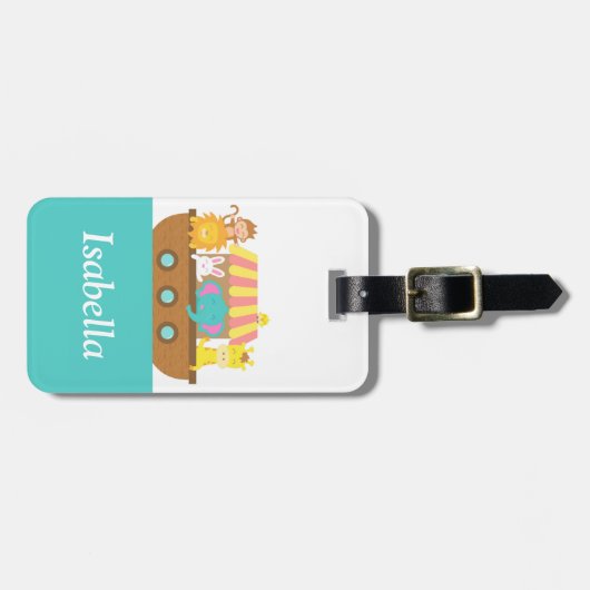 Noah's Ark, Cute Animals, voor kinderen Bagagelabel (Voorkant horizontaal)