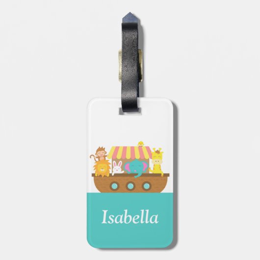 Noah's Ark, Cute Animals, voor kinderen Bagagelabel (Achterkant verticaal)