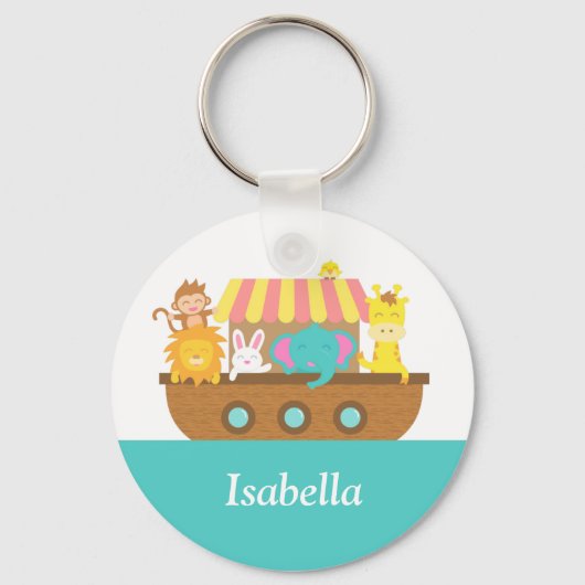 Noah's Ark, Cute Animals voor kinderen Sleutelhanger (Voorkant)