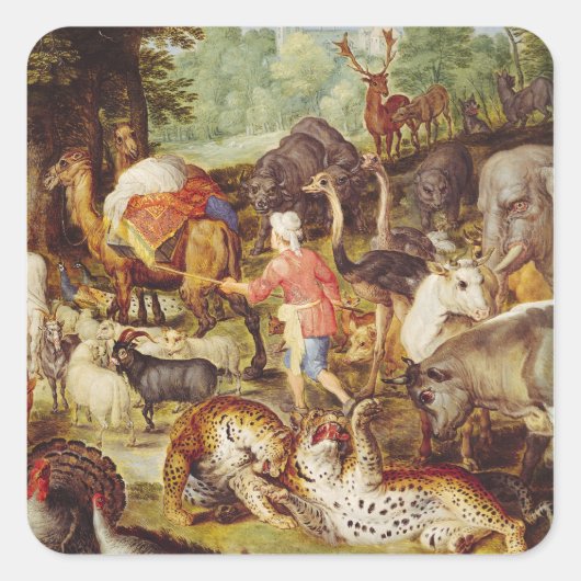 Noah's Ark, detail van de rechterkant Vierkante Sticker (Voorkant)
