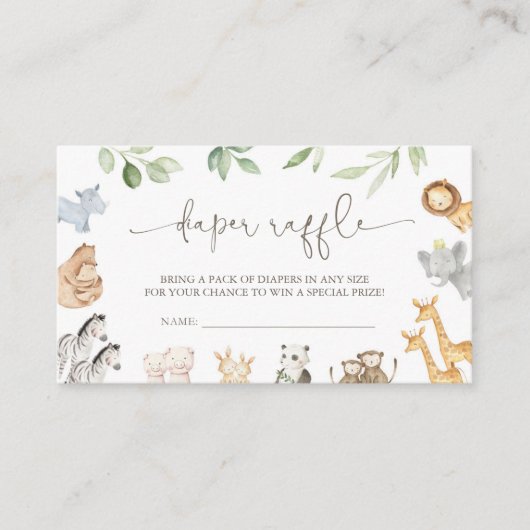 Noah's Ark Diaper Raffle Kaart (Voorkant)
