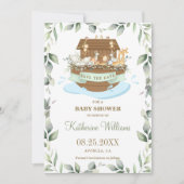 Noah's Ark Dieren Groen Baby shower Neutraal Save The Date (Voorkant)