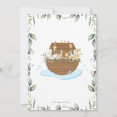 Noah's Ark Dieren Groen Baby shower Neutraal Save The Date (Achterkant)