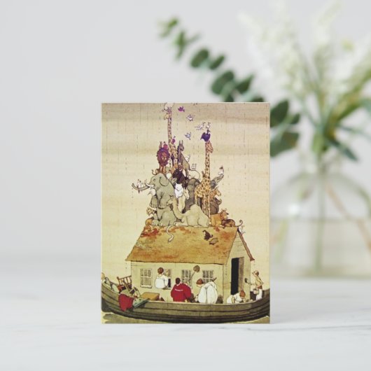 "Noah's Ark" door W Heath Robinson Briefkaart (Staand voorkant)