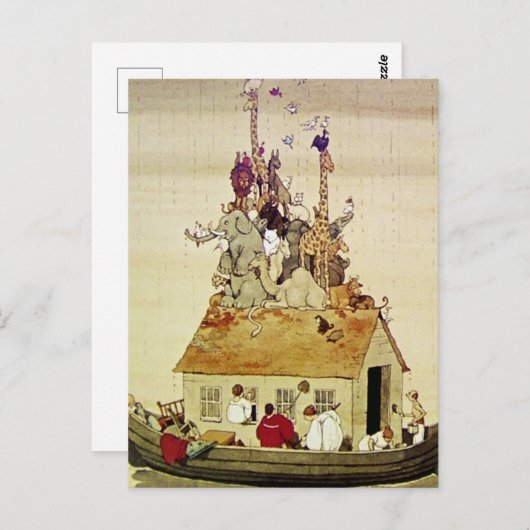 "Noah's Ark" door W Heath Robinson Briefkaart (Voorkant / Achterkant)