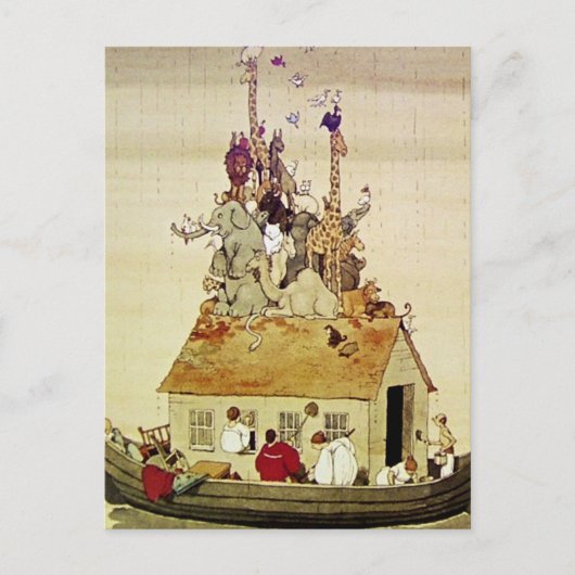 "Noah's Ark" door W Heath Robinson Briefkaart (Voorkant)