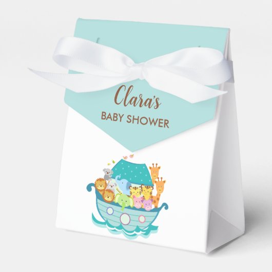 Noah's Ark Favor Box (Boy Baby shower) Bedankdoosjes (Voorkant Zijde)