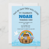 Noah's Ark First Birthday Party for Boys Kaart (Voorkant)