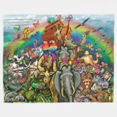 Noah's Ark Fleece Blanket Deken (Voorkant (Horizontaal))