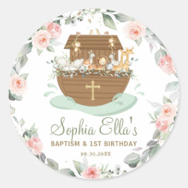 Noah's Ark Flowers Doop doop Verjaardag Ronde Sticker