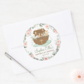 Noah's Ark Flowers Doop doop Verjaardag Ronde Sticker (Envelop)