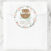 Noah's Ark Flowers Doop doop Verjaardag Ronde Sticker (Tas)