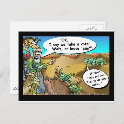 "Noah's Ark" Funny Cartoon T - shirts Gifts Collec Briefkaart (Voorkant / Achterkant)