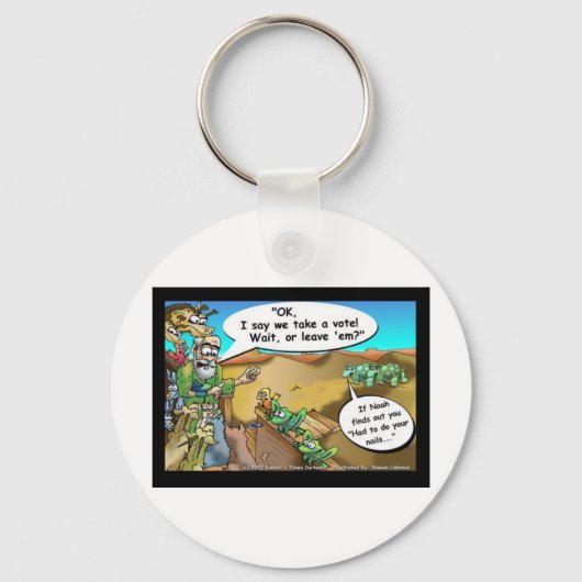 "Noah's Ark" Funny Cartoon T - shirts Gifts Collec Sleutelhanger (Voorkant)