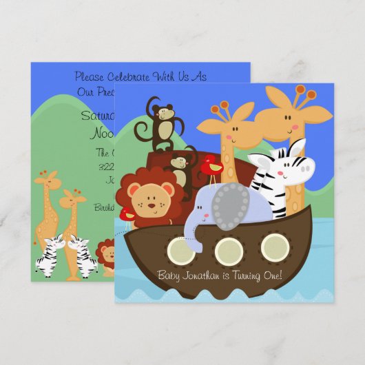 Noah's Ark Gepersonaliseerd op zaterdag uitvinding Kaart (Voorkant / Achterkant)