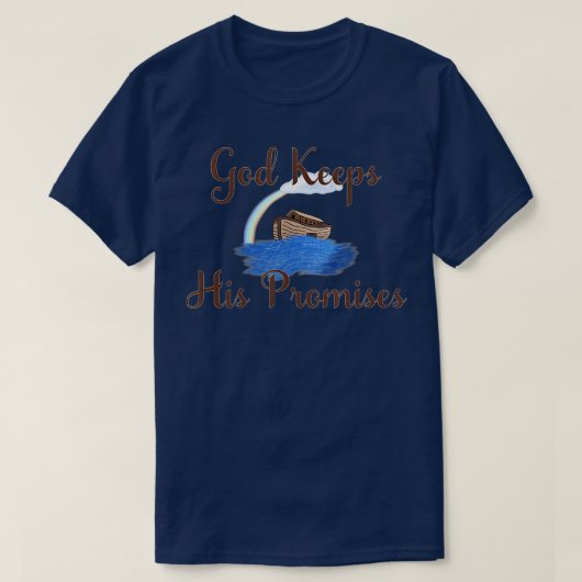 Noahs Ark God houdt zijn beloften Christelijk T-shirt (Design voorkant)