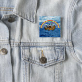 Noah's Ark - Gods regenboogconvenant Vierkante Button 5,1 Cm (In situ)