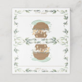 Noah's Ark Green Animals Baby shower Verjaardag Plaatskaartje (Buitenkant ongevouwen)