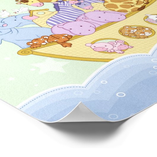 Noah's Ark Green Nursery Poster Print (Hoek)