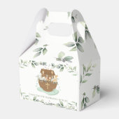Noah's Ark Green Verjaardag Doop doop doop Bedankdoosjes (Achterkant)