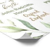 Noah's Ark Greenery Baby Geboorte Stats Kwekerij Poster (Hoek)