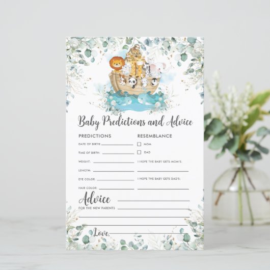 Noah's Ark Greenery Baby Predictions & Advice (Staand voorkant)