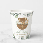 Noah's Ark Greenery Baby shower Baptism Birthday Papieren Bekers (Achterkant)