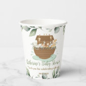 Noah's Ark Greenery Baby shower Baptism Birthday Papieren Bekers (Achterkant)