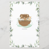 Noah's Ark Greenery Baby shower Bingo Game (Achterkant)