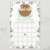 Noah's Ark Greenery Baby shower Bingo Game (Voorkant)