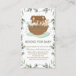 Noah's Ark Greenery Baby shower Boeken voor Baby Informatiekaartje