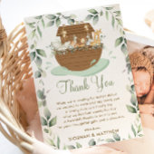 Noah's Ark Greenery Baby shower Gender Neutral Bedankkaart