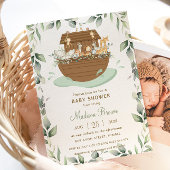 Noah's Ark Greenery Baby shower Gender Neutral Kaart