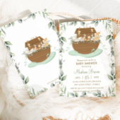 Noah's Ark Greenery Baby shower Gender Neutral Kaart