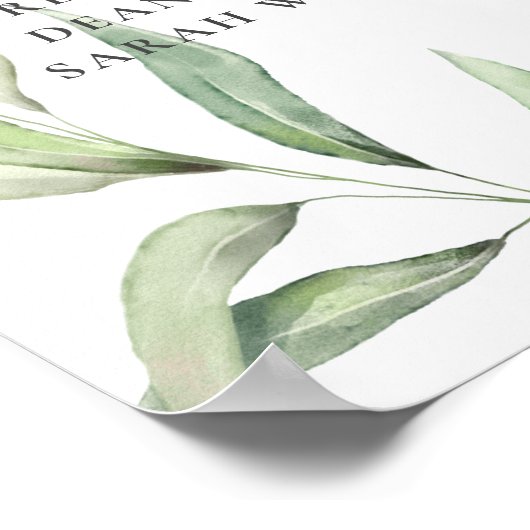 Noah's Ark Greenery Baby shower Seating Chart Poster (Hoek)