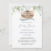 Noah's Ark Greenery Baby shower Uitnodiging (Voorkant)