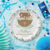 Noah's Ark Greenery Baptism Christening Birthday Papieren Bordje (Feest)