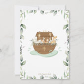 Noah's Ark Greenery Baptism Christening Neutral Kaart (Achterkant)