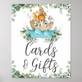 Noah's Ark Greenery Birthday Baby Kaarten en Gifts Poster