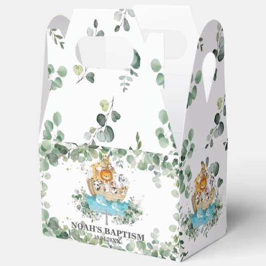 Noah's Ark Greenery doop 1e verjaardag Baby Bedankdoosjes (Open)