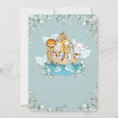 Noah's Ark Greenery Gender Neutral Baby shower Kaart (Achterkant)