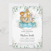 Noah's Ark Greenery Gender Neutral Baby shower Kaart (Voorkant)