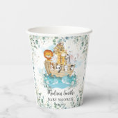 Noah's Ark Greenery Gender Neutral Baby shower Papieren Bekers (Achterkant)